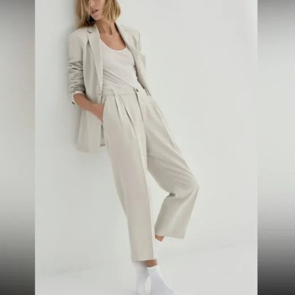 Zara Textured Ankle Pants M - Picture 2 of 13